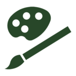 a paintbrush and paints